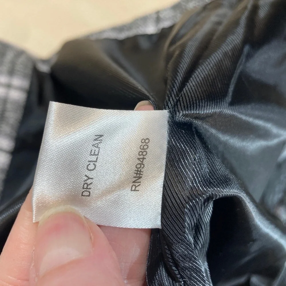 Evereve North Coast Coat Sz S Black/White Plaid‎ Wool Blend Professional Career